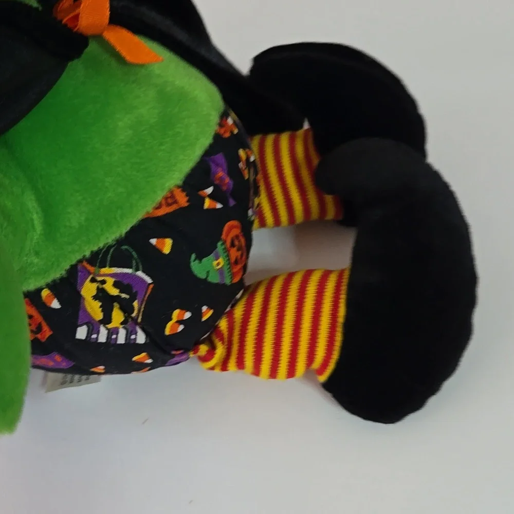 Animated Halloween Decor Green Witch Plush
